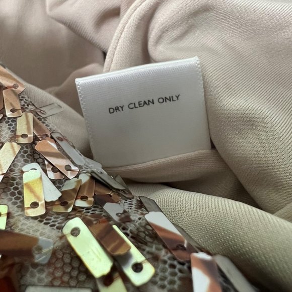 Josie Natori Womens Metallic Sequin Sleeveless V Neck Cocktail Dress size 10 - Picture 12 of 13